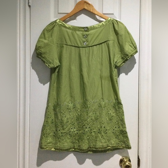 Charlotte Russe Olive Embroidered Cotton Blouse - Picture 5 of 5